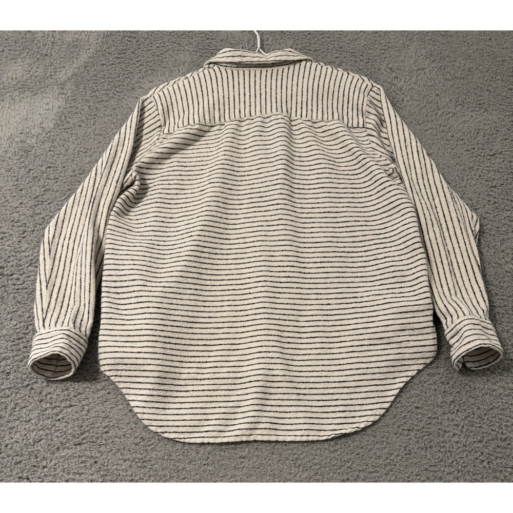Madewell Slub Flannel Sunday Shirt Size XS Striped Button Shacket - Picture 7 of 7